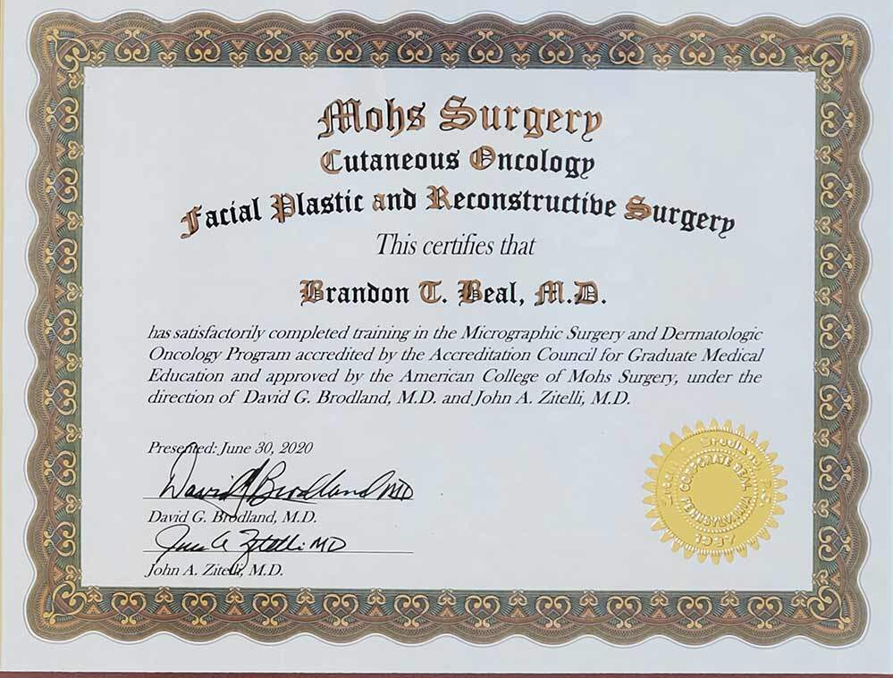 Brandon T. Beal, MD, FAAD BoardCertified Cosmetic Dermatologist Jacksonville, FL